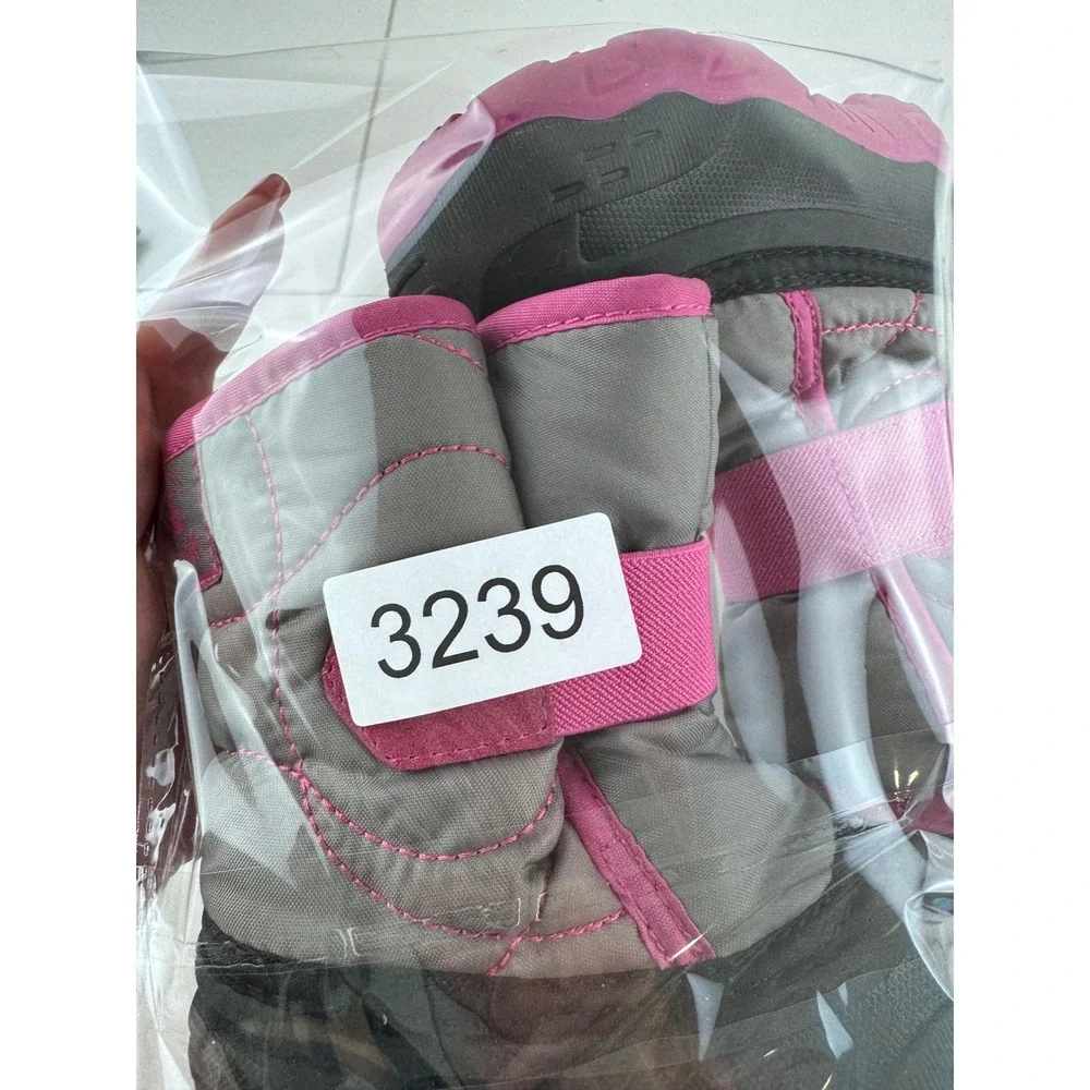 Kamik‎ Snowbug5 Kids Winter Boots Girls Size 7 Gray Pink Waterproof Warm
